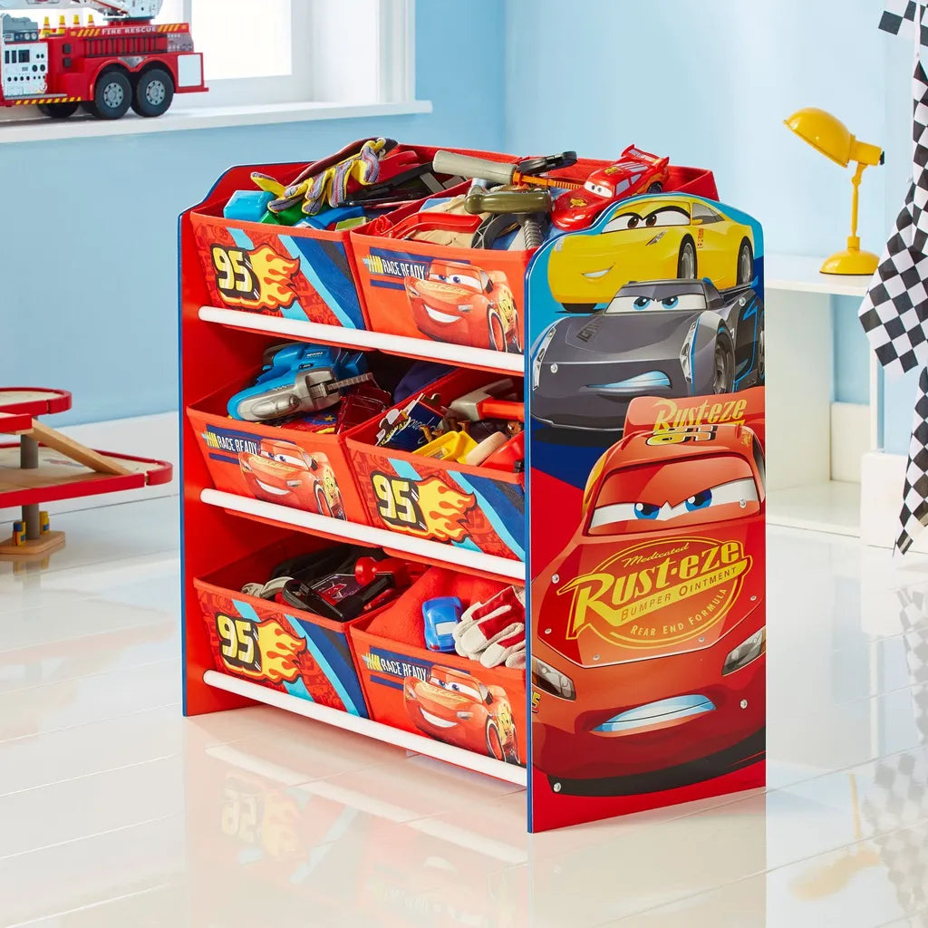  Worlds Appart Disney Cars - Regal Zur Spielzeugaufbewahrung Mit Sechs Kisten Für Kinder, 471CAA