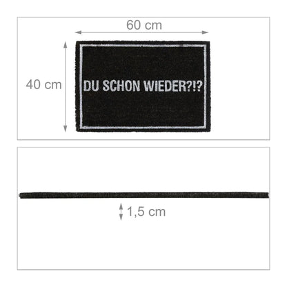  Relaxdays Fußmatte Kokos "Du Schon Wieder"