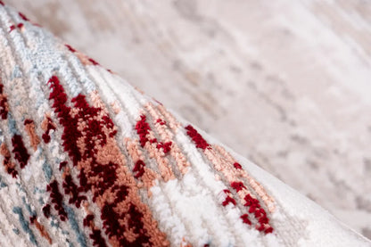  Kayoom - Hochflor Teppich Akropolis 325 Grau / Lachsrosa Grösse: 160cm X 230cm