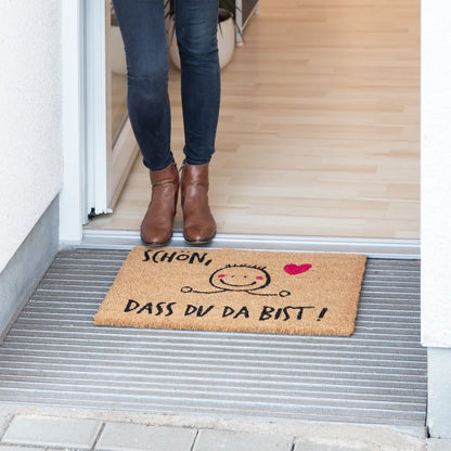  Relaxdays Fußmatte Kokos SCHÖN, DASS DU DA BIST