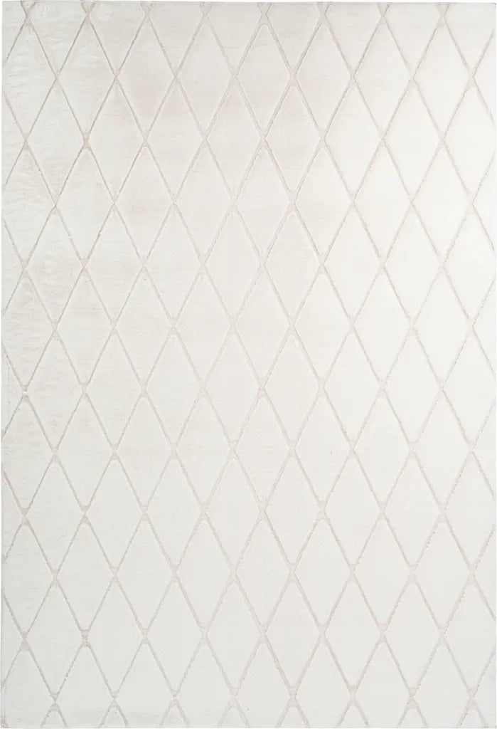  Kayoom - Hochflor Teppich Vivica 225 Weiß / Creme Grösse: 160cm X 230cm