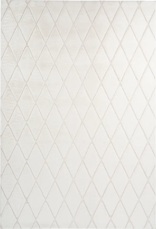  Kayoom - Hochflor Teppich Vivica 225 Weiß / Creme Grösse: 160cm X 230cm