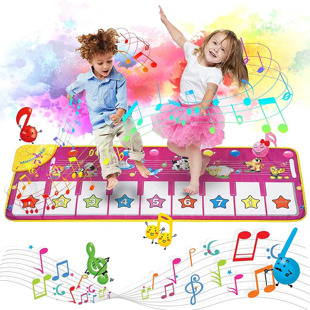  Spielzeug Piano Matte Tanzmatte Klaviertastatur Klaviermatte Musikmatten Touch Musical Teppich Für Babys Kleinkind Jungen Und Mädchen Geschenk 100*36 Cm
