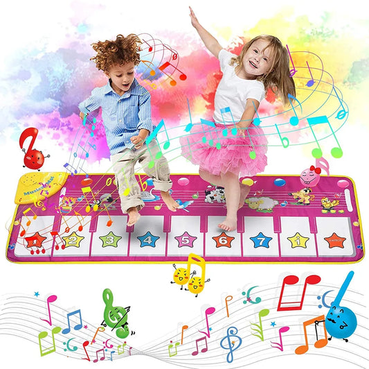  Spielzeug Piano Matte Tanzmatte Klaviertastatur Klaviermatte Musikmatten Touch Musical Teppich Für Babys Kleinkind Jungen Und Mädchen Geschenk 100*36 Cm