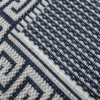  In- Und Outdoor Teppiche Flachgewebe Balkon Küche Bordüre Look In Blau & Turkis, Farbe:Blau, Maße:160x220 Cm