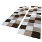  Bettumrandung Läufer Hochflor Kariert Braun Beige Weiss Läuferset 3 Tlg Grösse 2mal 70x140 1mal 70x250 Cm