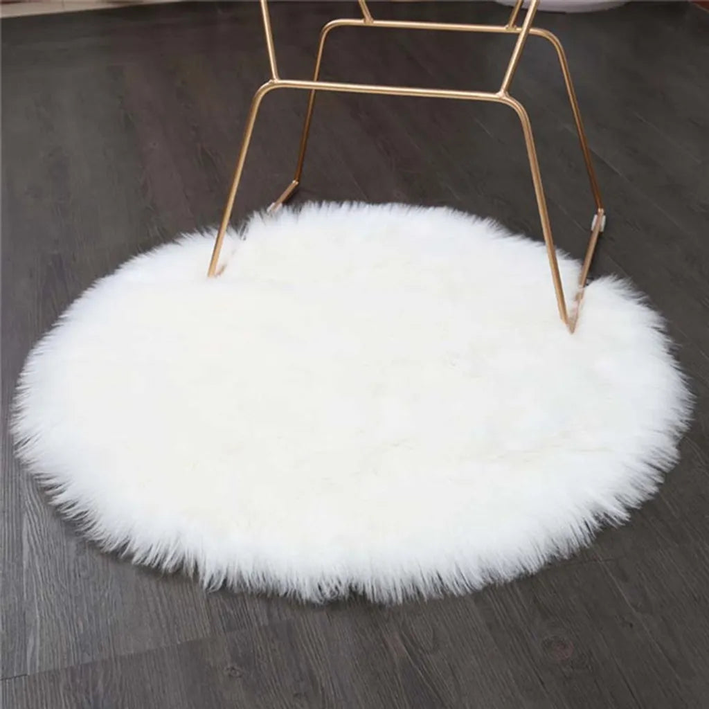  Hochflor Shaggy Teppich Schlafzimmer Ø30cm Pflegeleichte Weiß Rund Teppich Hochflorteppiche