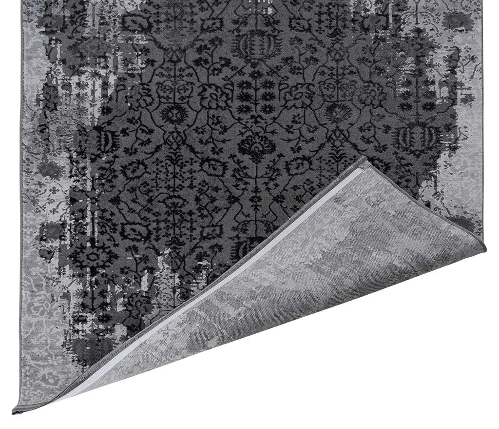  Merinos Granada Teppich Grau Mit Fransen- Grey 33370 120 X 170