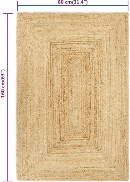  VidaXL Teppich Handgefertigt Jute Natur 80x160 Cm