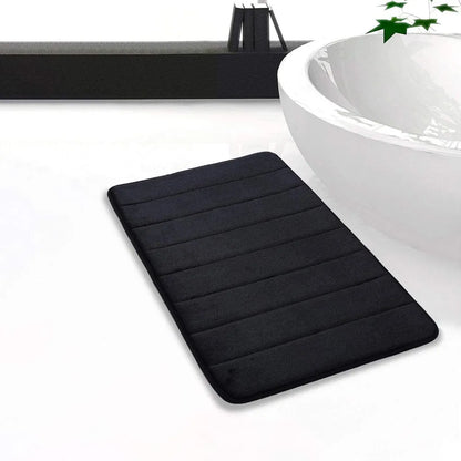  Badematten Rutschfeste Badematten Und WC Vorleger Waschbar Badteppich Für Badezimmer (Schwarz)