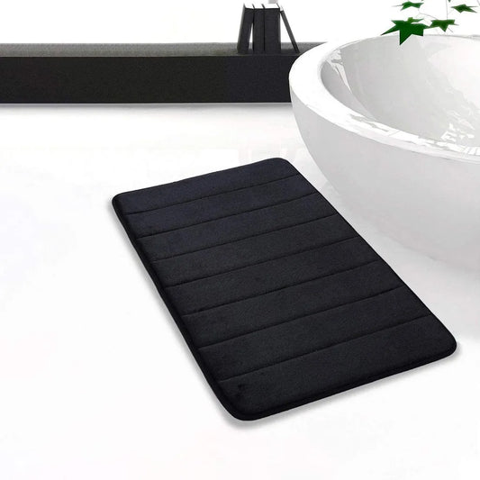  Badematten Rutschfeste Badematten Und WC Vorleger Waschbar Badteppich Für Badezimmer (Schwarz)