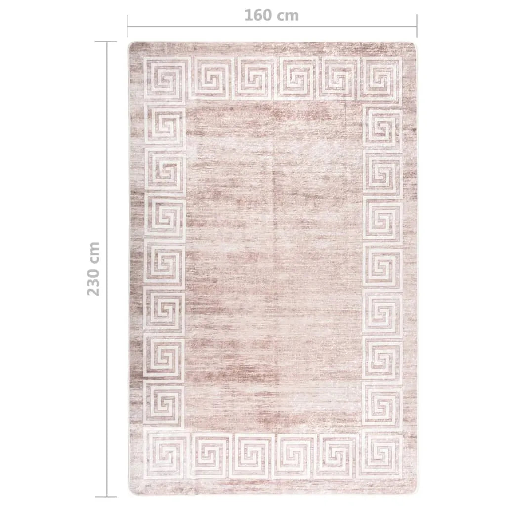  VidaXL Teppich Waschbar 160x230 Cm Beige Rutschfest