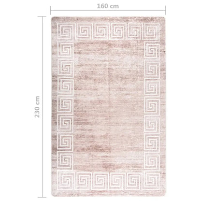  VidaXL Teppich Waschbar 160x230 Cm Beige Rutschfest