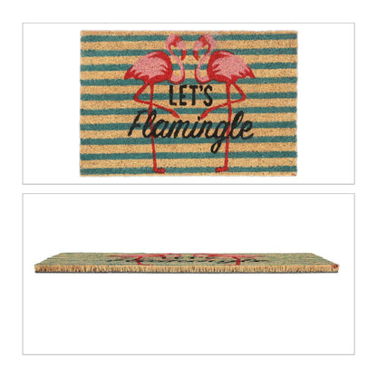  Relaxdays Kokos Fußmatte Mit Flamingos
