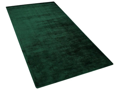  Teppich Dunkelgrün Viskose 80x150 Cm Kurzflor Rechteckig Mit Baumwoll-Unterseite Skandinavischer Stil