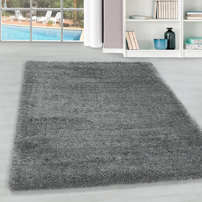  Teppium Hochflor Teppich Wohnzimmerteppich Unifarben Shaggy Rechteckig, Farbe:Hellgrau, Maße:240 Cm X 340 Cm, Form: Rechteckig