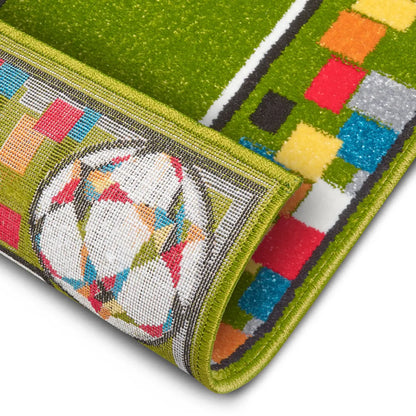  Kurzflor Kinderteppich Soccer Pitch, Größe:80x150 Cm