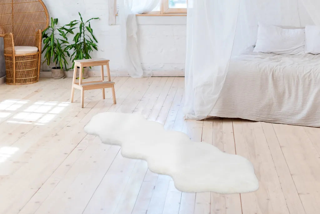  Kayoom - Hochflor Teppich Rabbit Double Sheepskin 300 Weiß Grösse: 60cm X 180cm