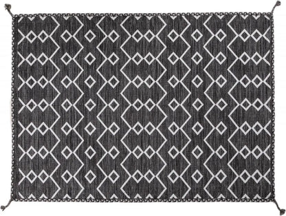  Toronto Moderner Teppich, Kelim-Stil, 100% Baumwolle, Grau, 180x120cm