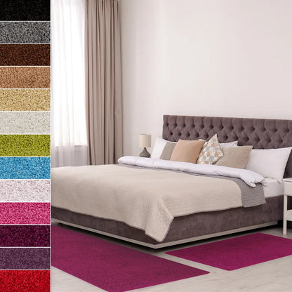  Bettumrandung Barcelona Berry 1 Läufer 80x300 Cm + 2 Brücken 80x150 Cm