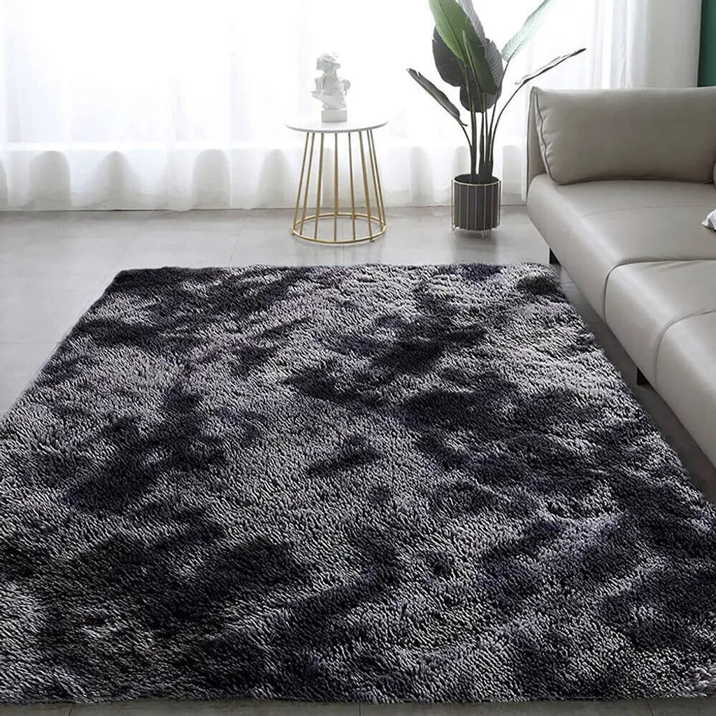  Soft Area Rug Schlafzimmer Shaggy Teppich Zottige Teppiche Flauschige Bunte Batik-Teppiche Carpet 120 * 160 Cm Dunkelgrau