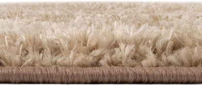  Karat Flokati Shaggy Teppich Elite Küchenläufer Teppichläufer Flurteppich, Hellbraun, 80x500 Cm