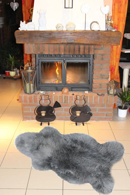  Walexo Schaffell Lammfell Läufer Naturfell Öko Gegerbt (100-110 Cm, GRAU)