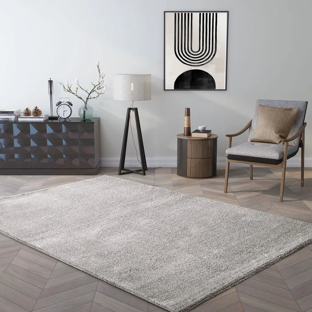  Teppich Super Qualität Weicher Touch Für Wohnzimmer, Kinderzimmer, Schlafzimmer... , Farbe:Grau, Maße:80x150 Cm