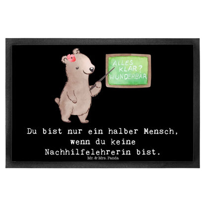  Mr. & Mrs. Panda 40 X 60 Fußmatte Nachhilfelehrerin Mit Herz - Schwarz - Geschenk, Nachhilfeschule, Türvorleger, Ausbildung, Kollegin, Nachhilfeunterricht, Abschied