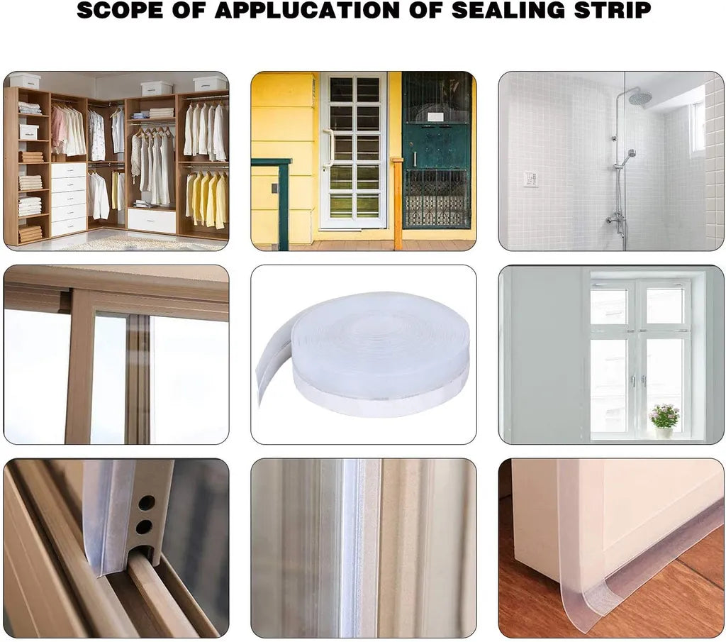  10 M X 25 Mm, Pack Of 2 Sealing Strips, Miciler Transparent Self-adhesive Sealing Tape, Multifunctional Door Floor Seal, Soundproof, Windproof, Dust Protection, Silicone Seal Strips For Doors And Windows