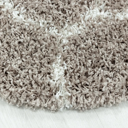  Wohnzimmerteppich,hochflor Shaggy,designer Teppich,Kachel Muster,Farbe:Rosa, Farbe:GRAU, Grösse:240 Cm X 340 Cm