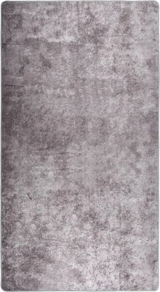  VidaXL Teppich Waschbar 190x300 Cm Grau Rutschfest
