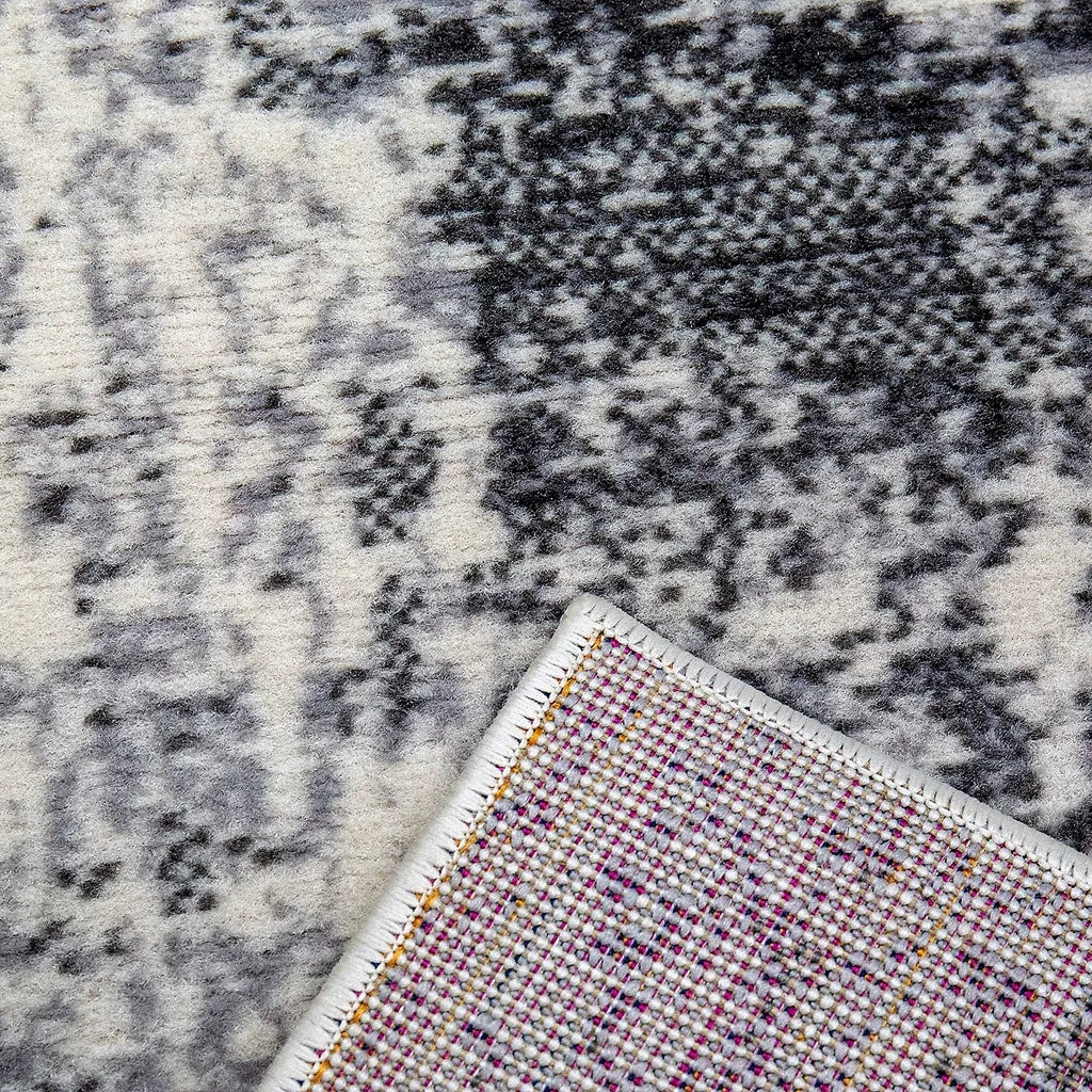  Teppich Beige Grau Creme Abstrakt Vintage Look Wohnzimmer Kurzflor Designer Teppich , Maße:200x280 Cm