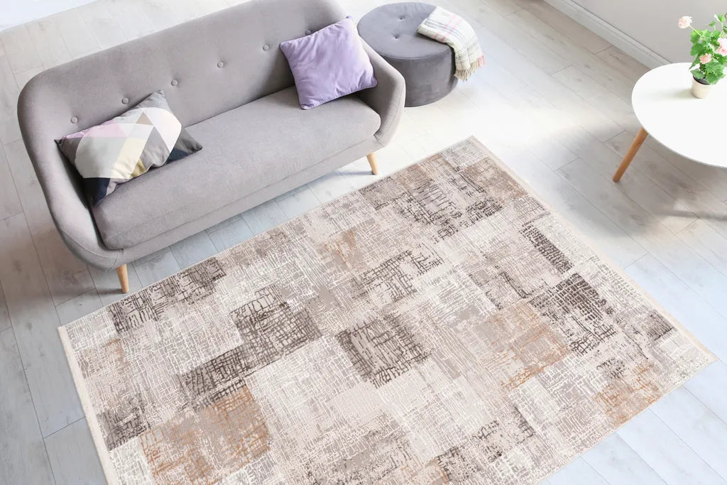  Kayoom - Hochflor Teppich Akropolis 425 Grau / Silber Grösse: 80cm X 150cm