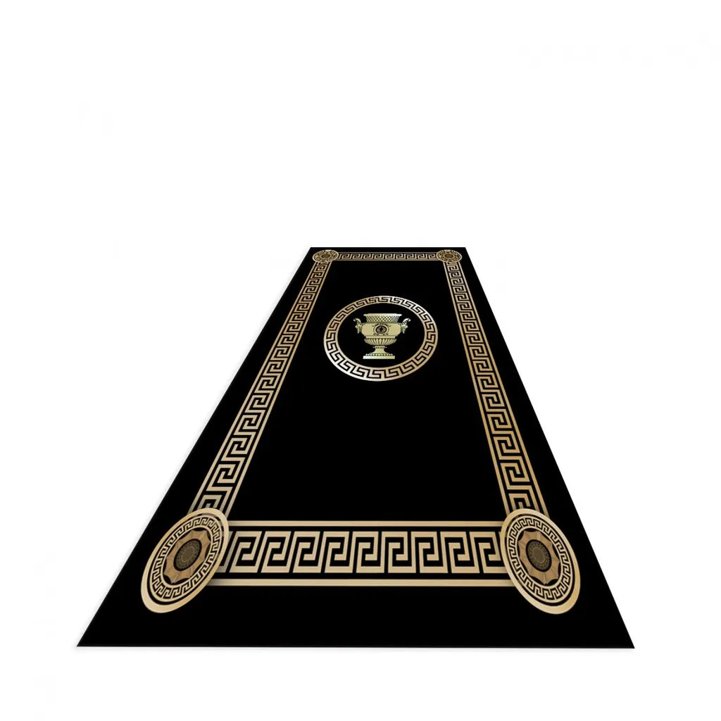  Teppich & Läufer Olymp Flach 7x Größen Schwarz & Gold 6mm HLO-JE43 160x230 Cm (3,68m²)