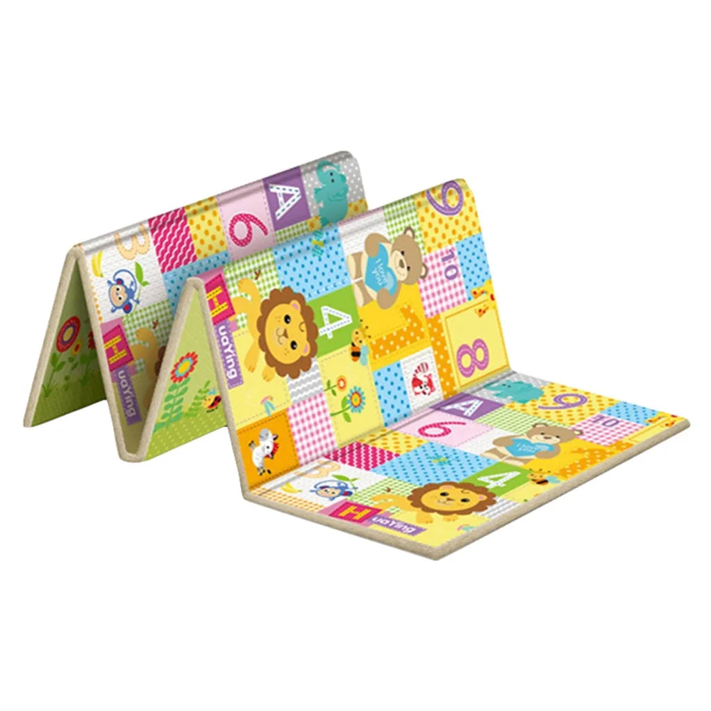  180*100cm Doppelseitige BabySpielmatte Krabbelmatte, Faltbare Wasserdichte Schaumstoff-Babymatte Krabbelmatte Grün