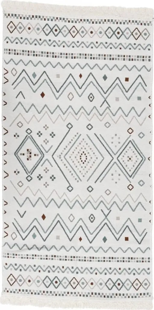  VidaXL Teppich Beige Und Blau 100x200 Cm Baumwolle