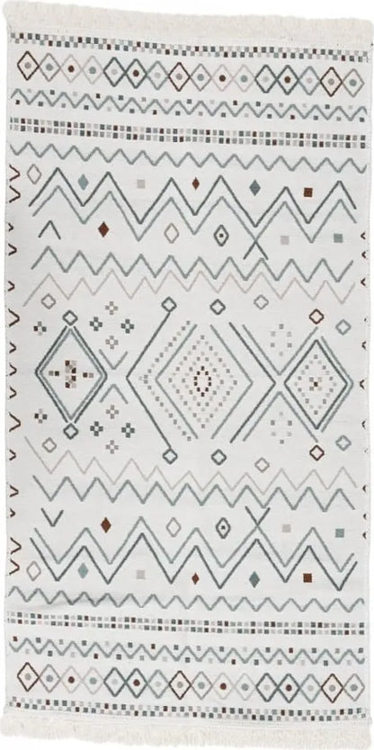  VidaXL Teppich Beige Und Blau 100x200 Cm Baumwolle