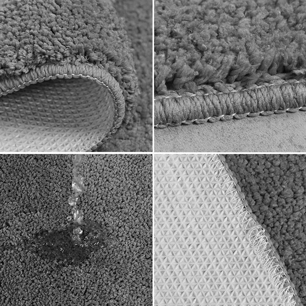  Topchances Duschvorhang Badezimmermatten-Set 3-teilig,Badematten Rutschfeste Badematte Bad Küche Carpet Fußmatten Decor Teppich (Grau, 50 X 80 Cm)