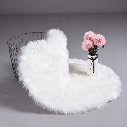 Ddp 90CM Rund Flauschig Teppich Zottelteppich Shaggy Teppiche Wohnzimmerteppich Für Wohnzimmer Schlafzimmer, Weiß