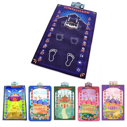 Ramadan Gebetsmatte Elektronischer Interaktiv Gebetsteppich Für Kinder Decke (Lila)