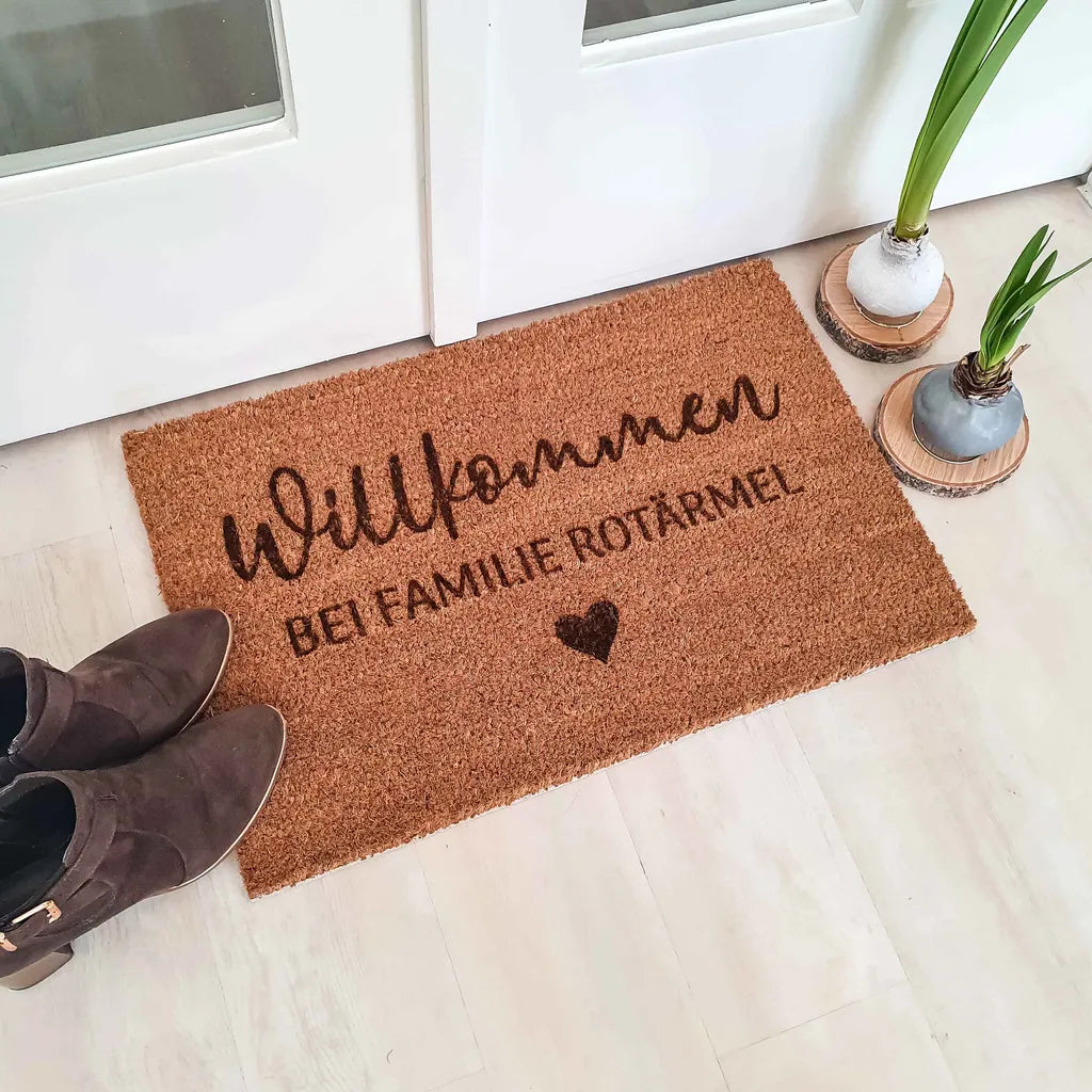  Kokos Fußmatte Personalisiert: Indoor Matte Mit Individuellem Namen Der Familie