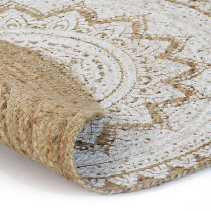  VidaXL Teppich Jute Geflochten Bedruckt 180 Cm Rund