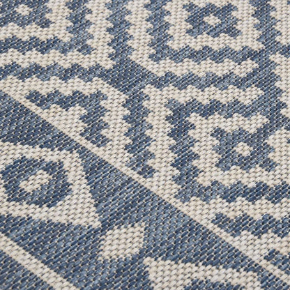  VidaXL Outdoor-Teppich Flachgewebe 100x200 Cm Blau Gestreift