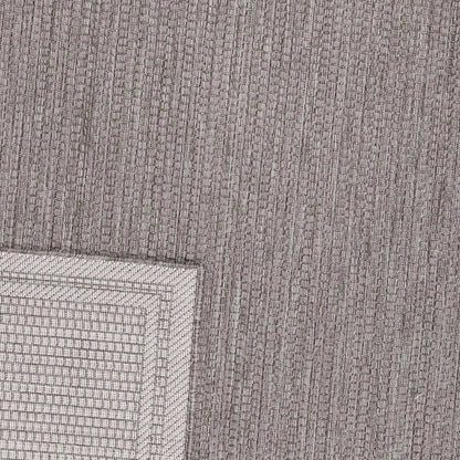  In- Und Outdoor Teppiche Flachgewebe Terrassen Natur Look In Grau & Beige, Farbe:Grau, Maße:140x200 Cm