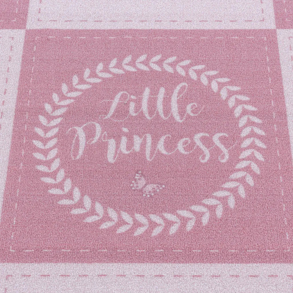  Kinderteppich,Krone,Zauberstab,Prinzessin,Kettelteppich,mädchen,Farbe:Pink, Farbe:PINK, Grösse:120 Cm X 170 Cm