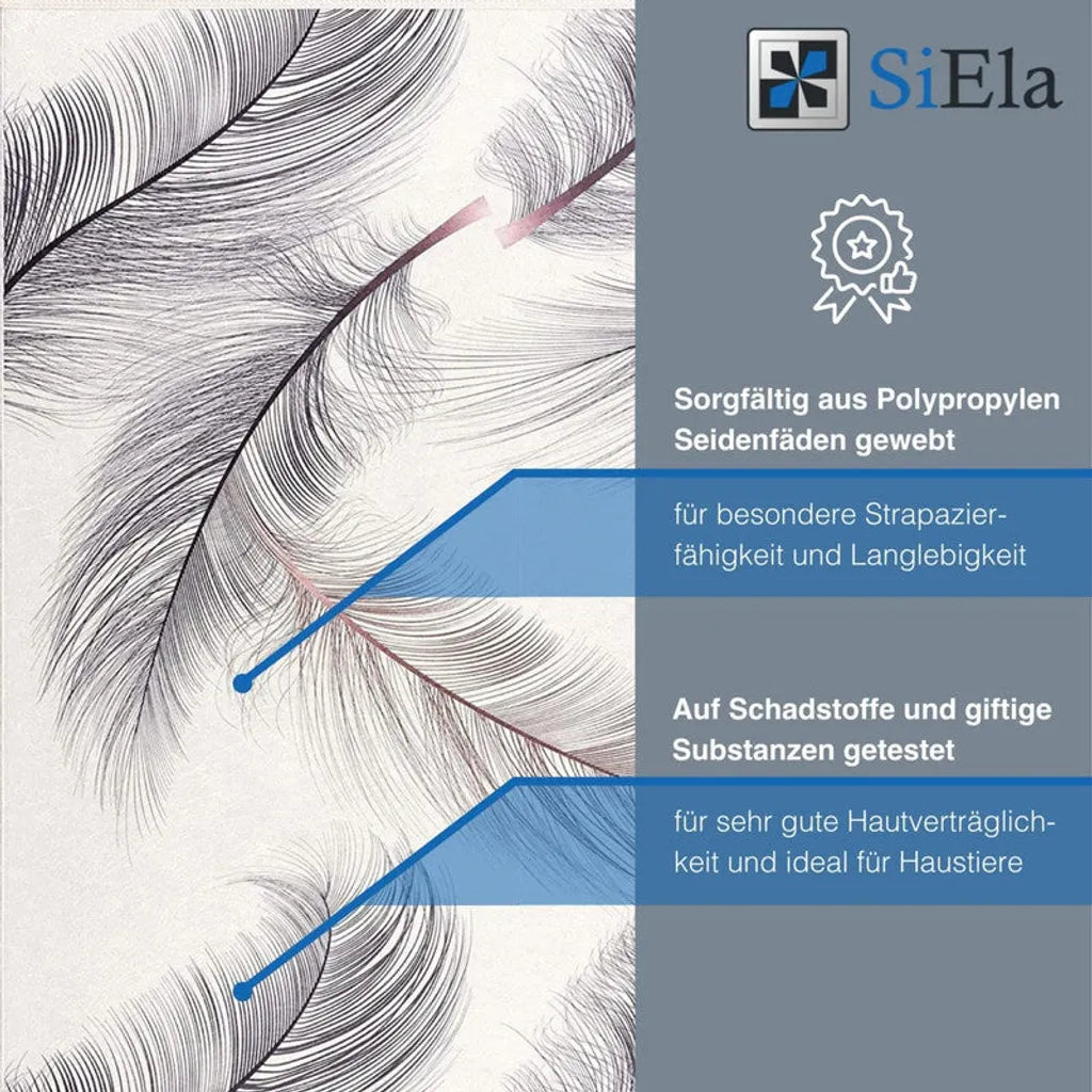  TEPPIA TEPPICH Wohnzimmer Teppich Schlafzimmer Teppich Premium-1714: Weiss / 180x280