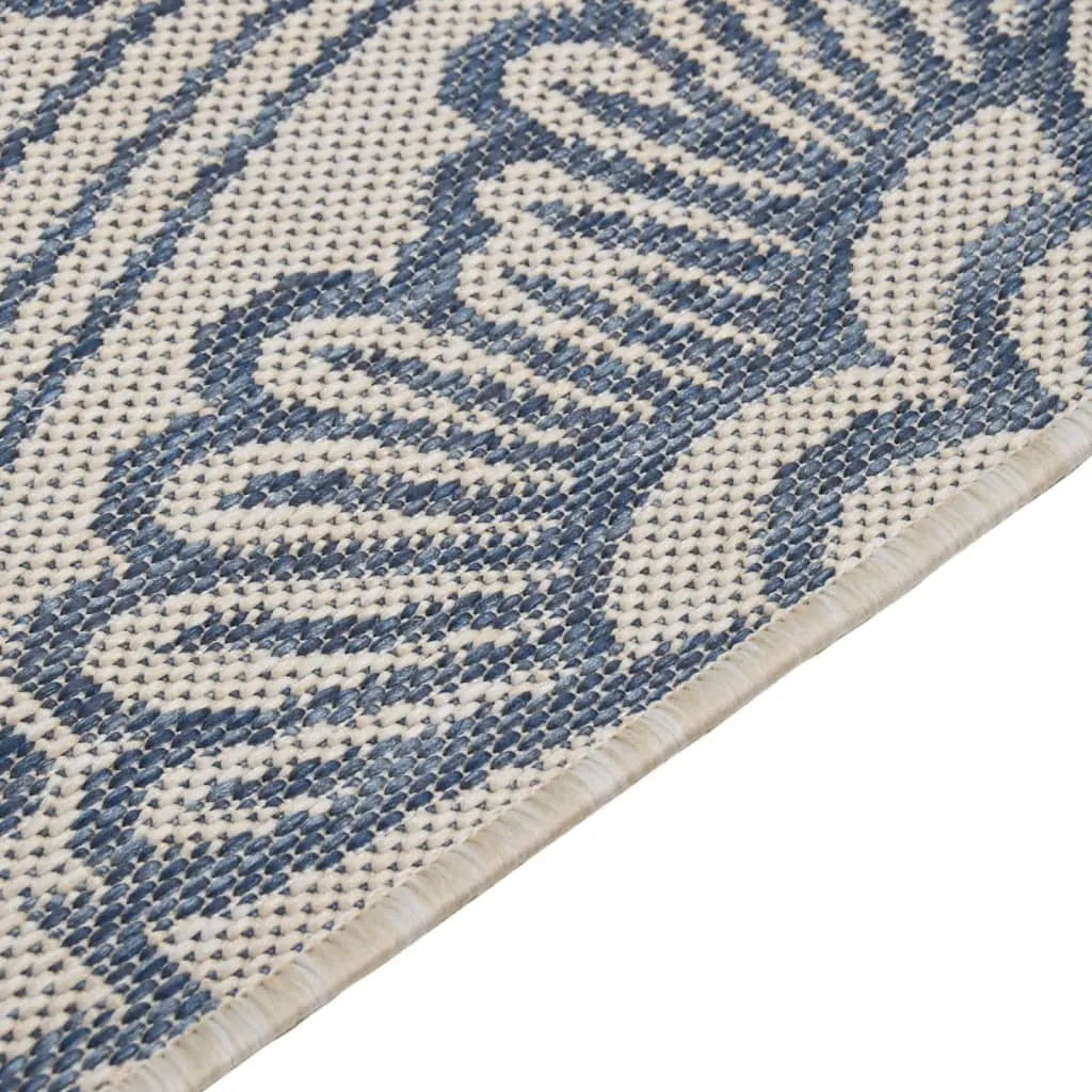  VidaXL Outdoor-Teppich Flachgewebe 160x230 Cm Blaues Muster