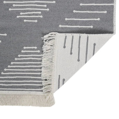  VidaXL Teppich Dunkelgrau 100x300 Cm Baumwolle