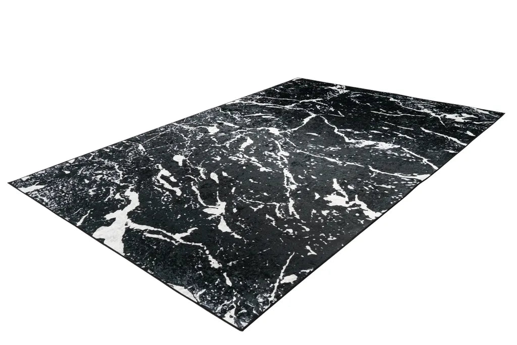  Kayoom - Kurzflor Teppich Rhodin 1325 Schwarz / Weiß Grösse: 120cm X 170cm